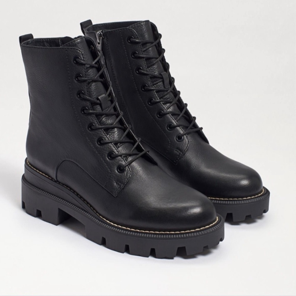 NWT Sam Edelman compact leather ankle boots black